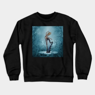 Music, wonderful fantasy harp with women Crewneck Sweatshirt